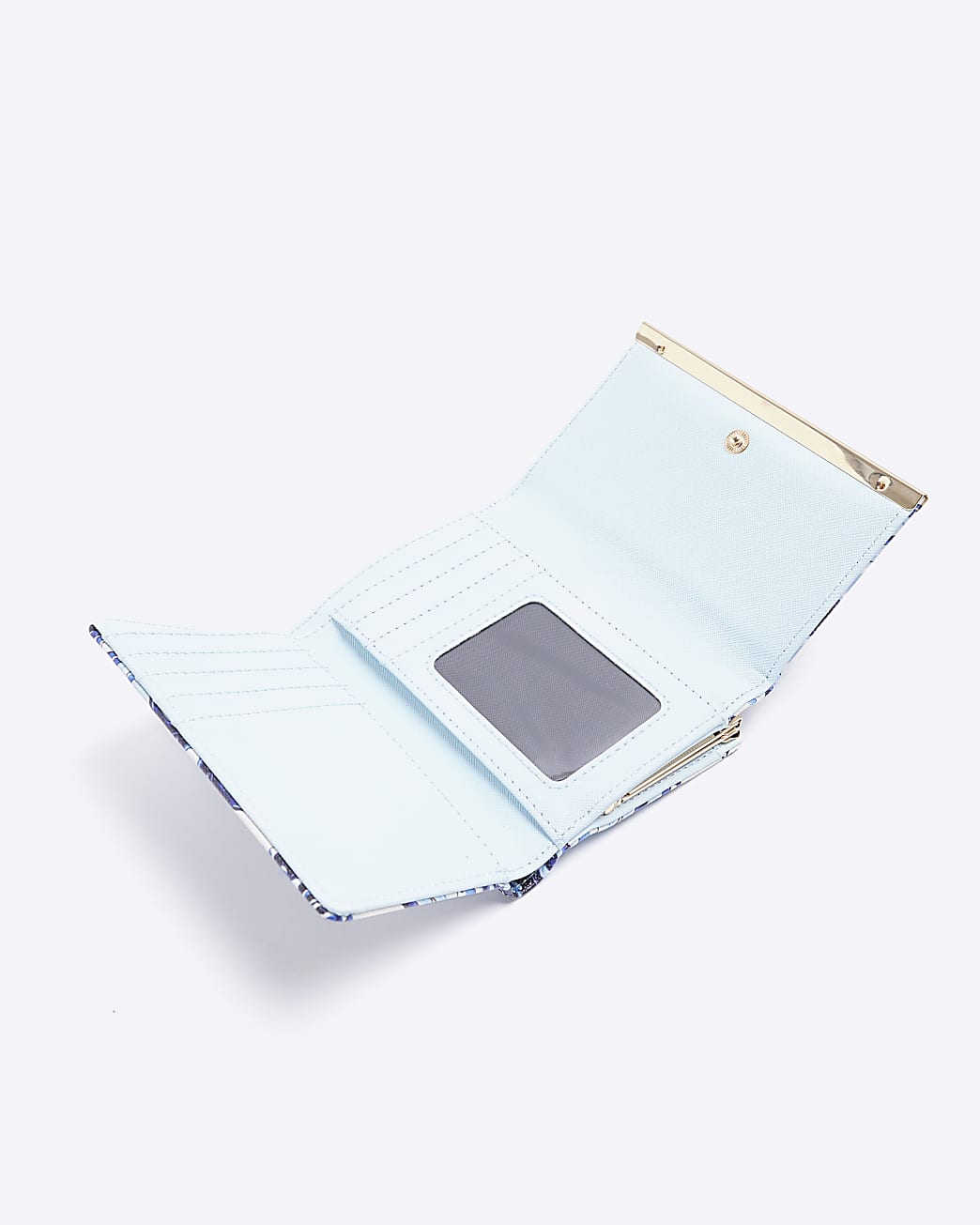 Blue baroque quilted purse