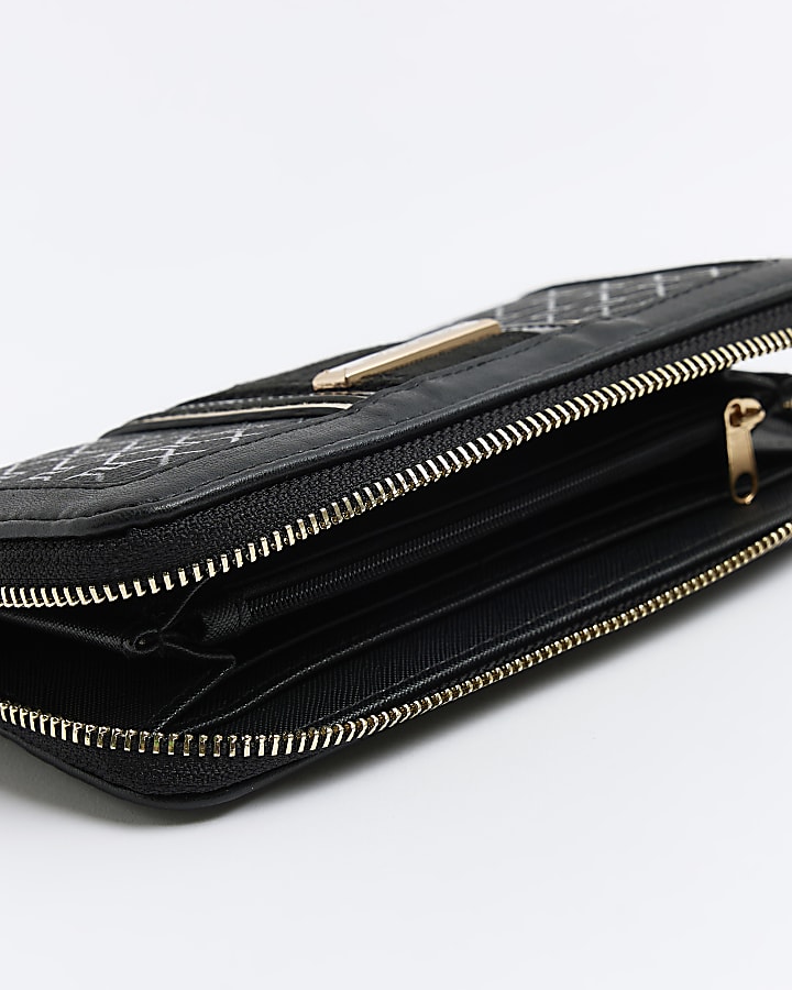 Black RI monogram webbing purse