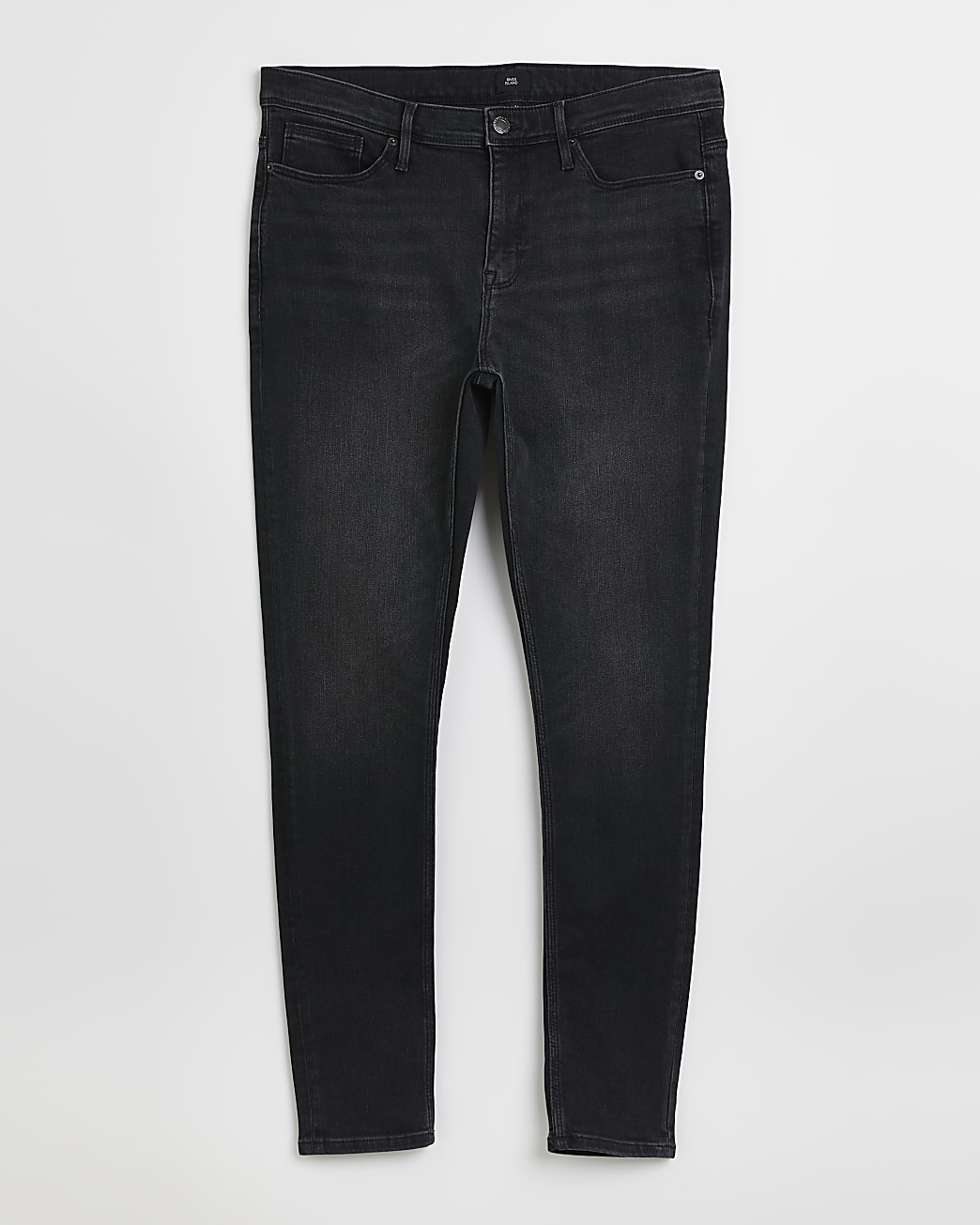 Dark Grey spray on skinny fit faded jeans