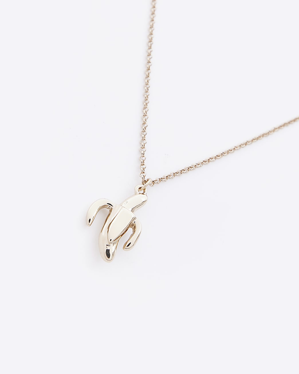 Silver colour banana pendant necklace