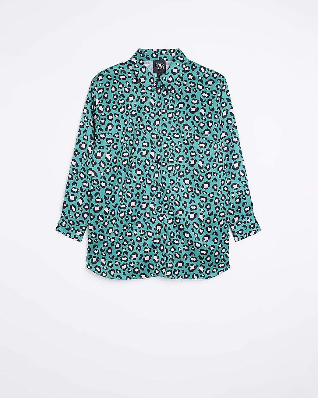 Plus green animal print oversized shirt
