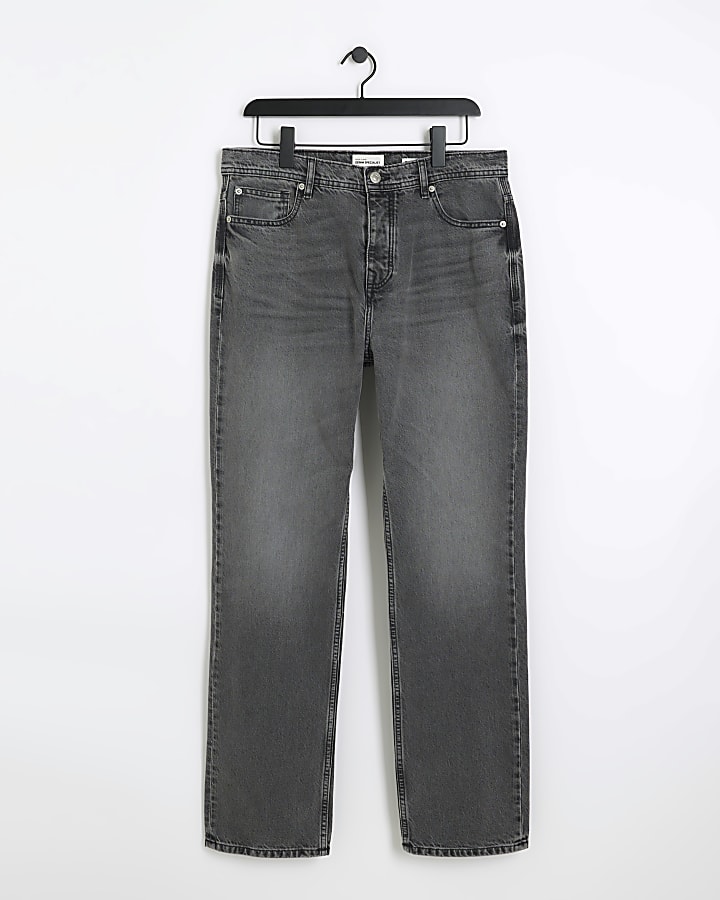 Grey Straight Fit Jeans