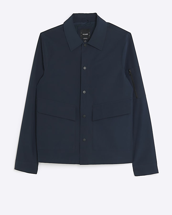 Navy regular fit tech overshirt