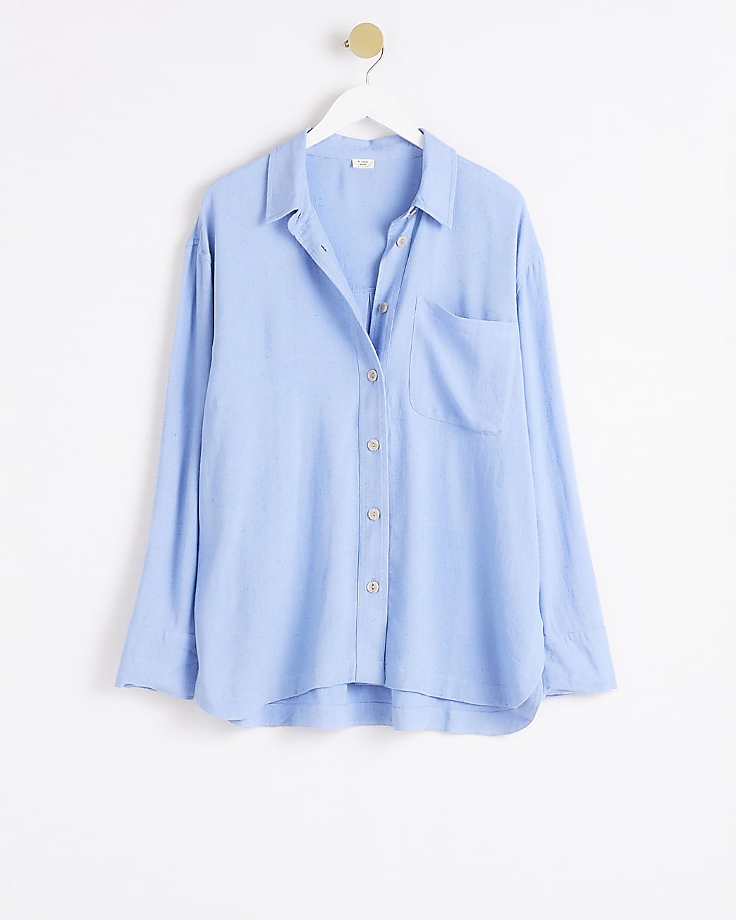 Blue oversized shirt with linen