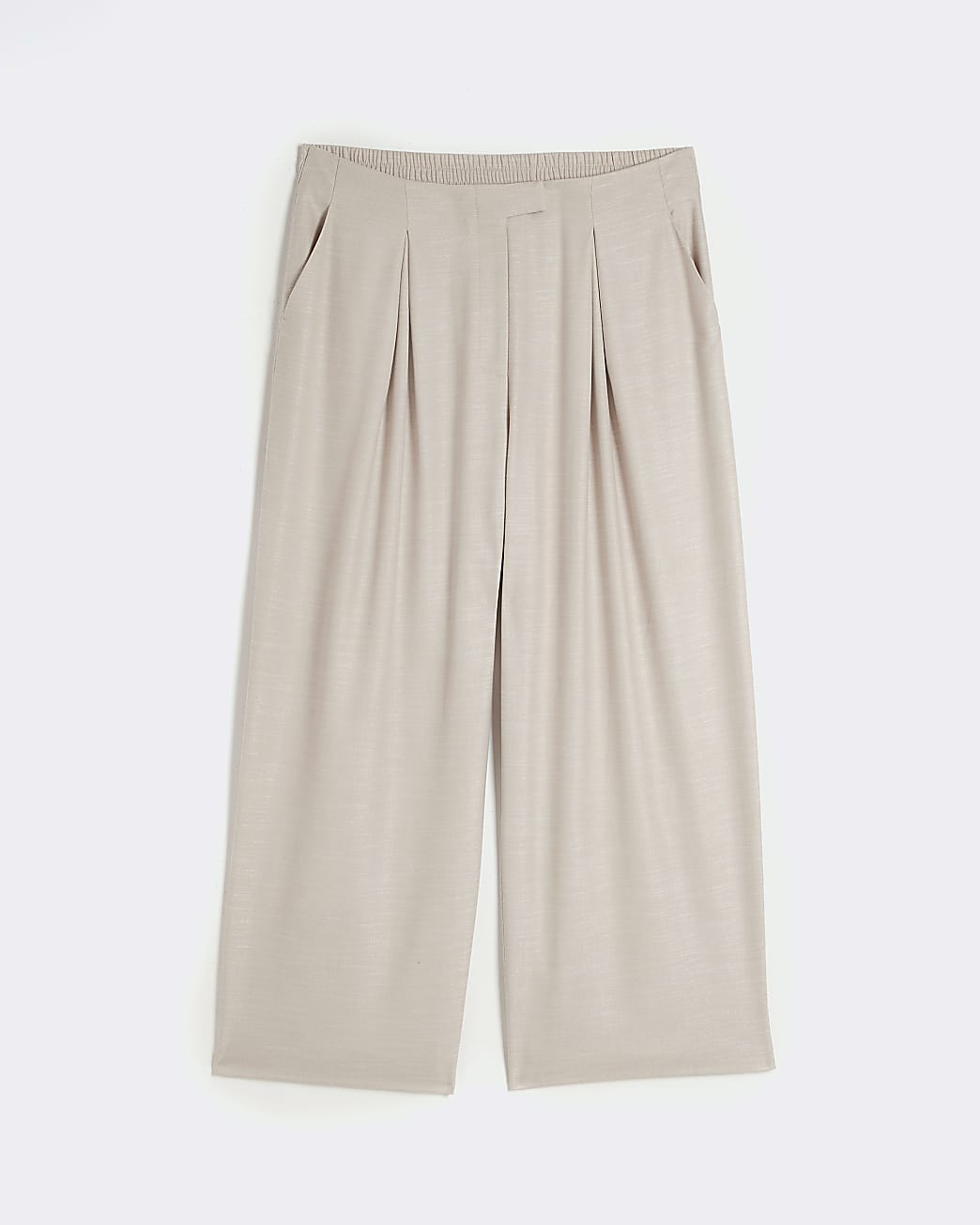Cream RI Studio pleated wide leg trouser