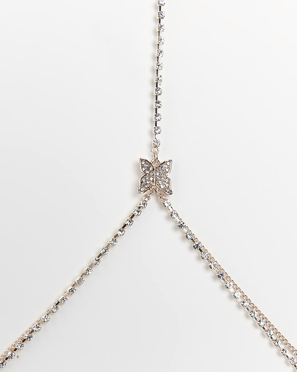 Rose gold butterfly body chain