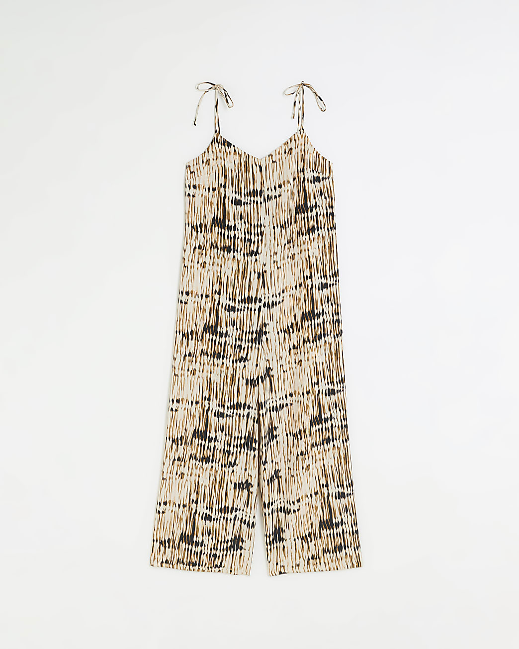 Brown animal print jumpsuit