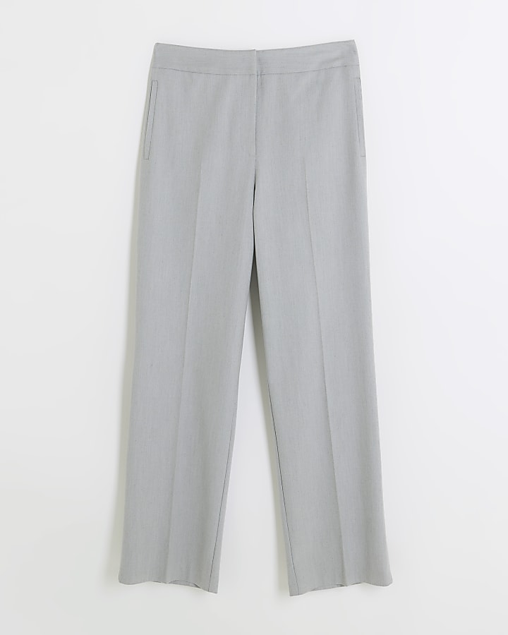 Grey Straight Leg Trousers