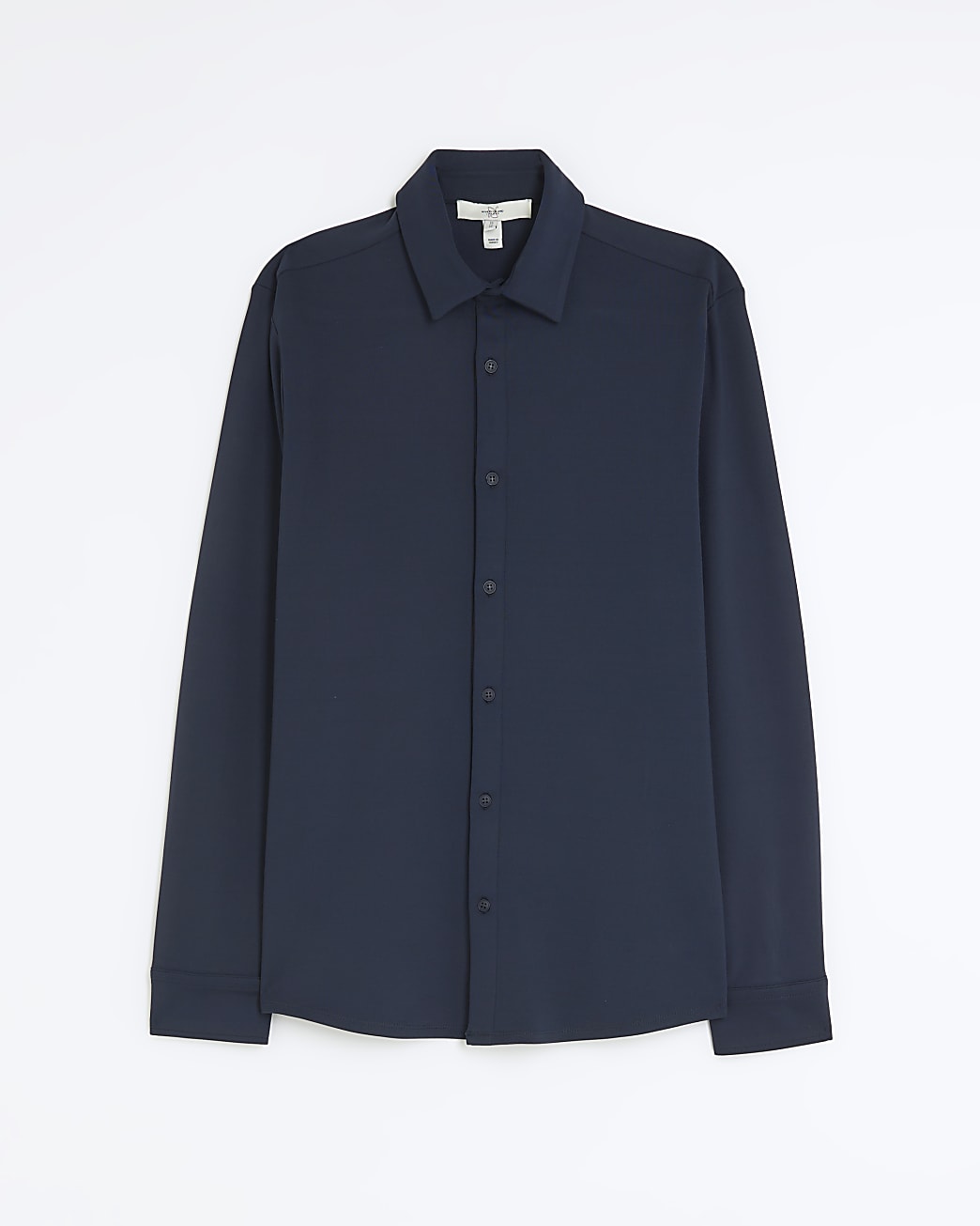 Navy muscle fit long sleeve shirt