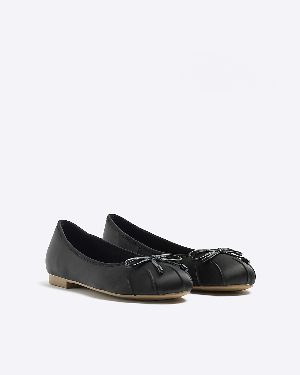 Black regular bow tie ballet pumps