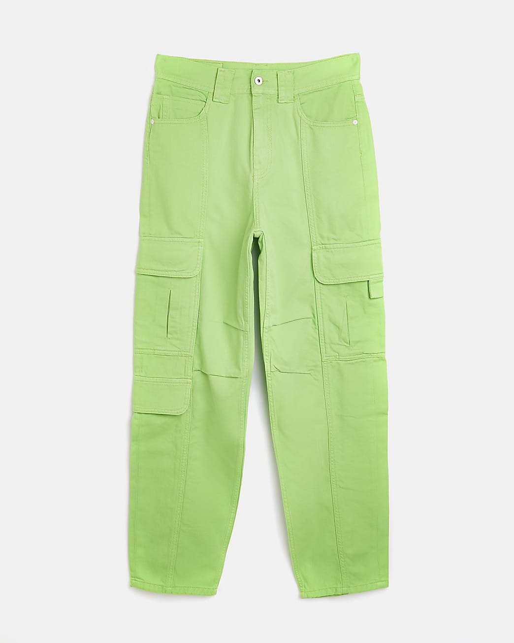 Green high waisted cargo jeans