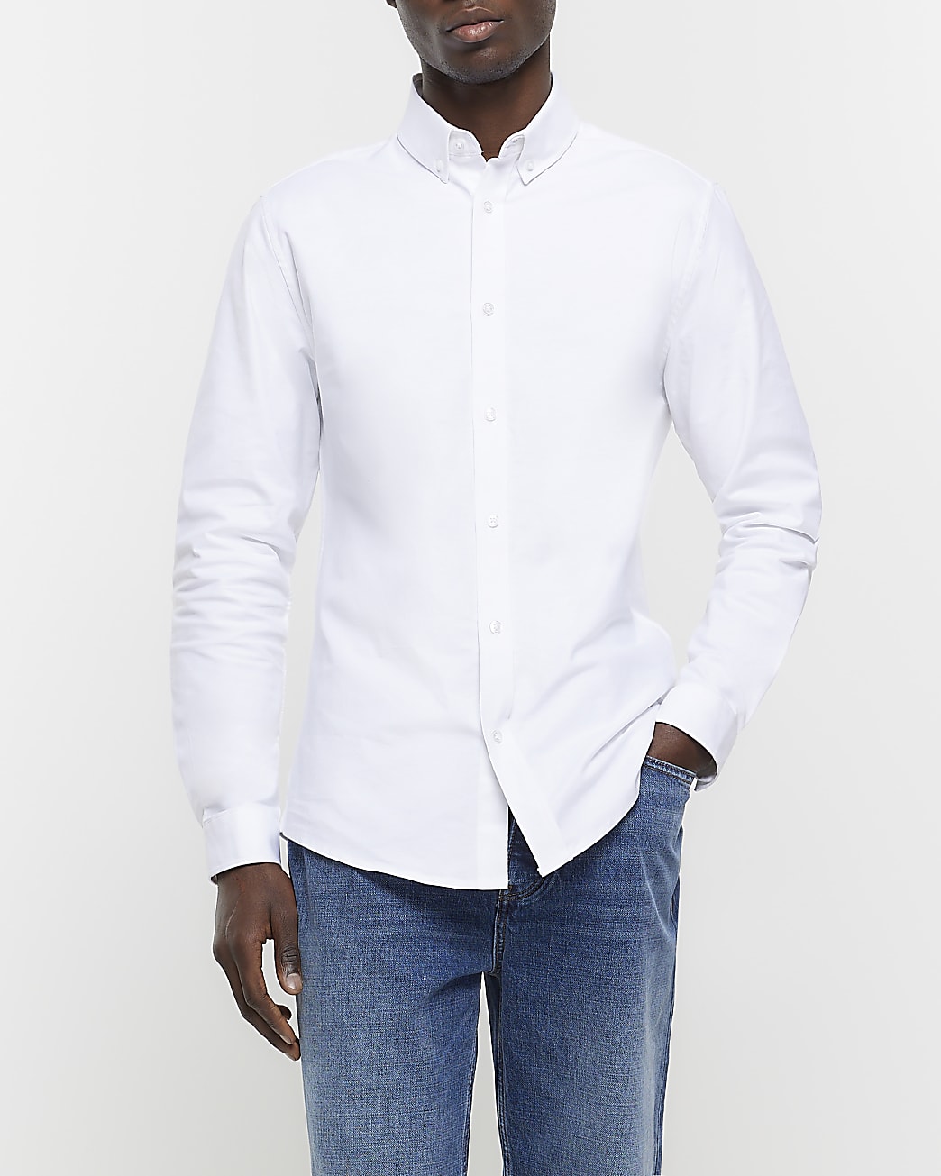 White slim fit multipack of 2 oxford shirts