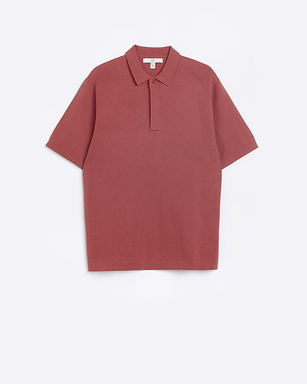 Red regular fit knitted polo shirt
