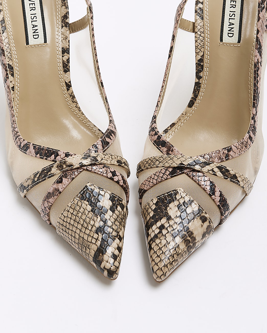Pink heeled slingback court shoes