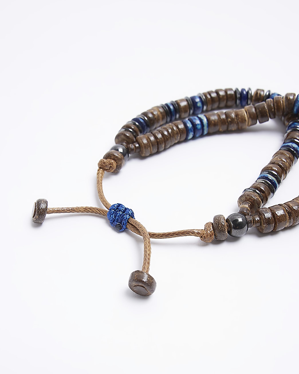 Brown multirow beaded bracelet