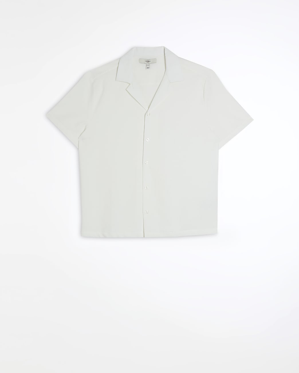 White regular fit seersucker shirt