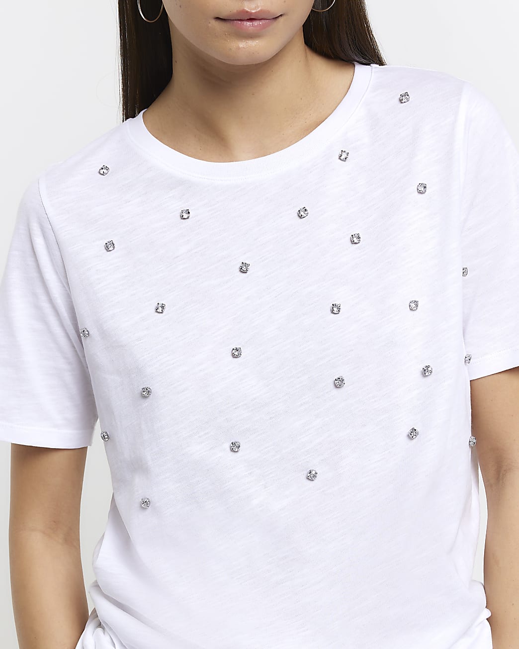 White embellished t-shirt
