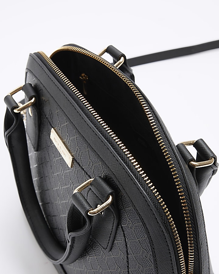 Black RI monogram tote bag