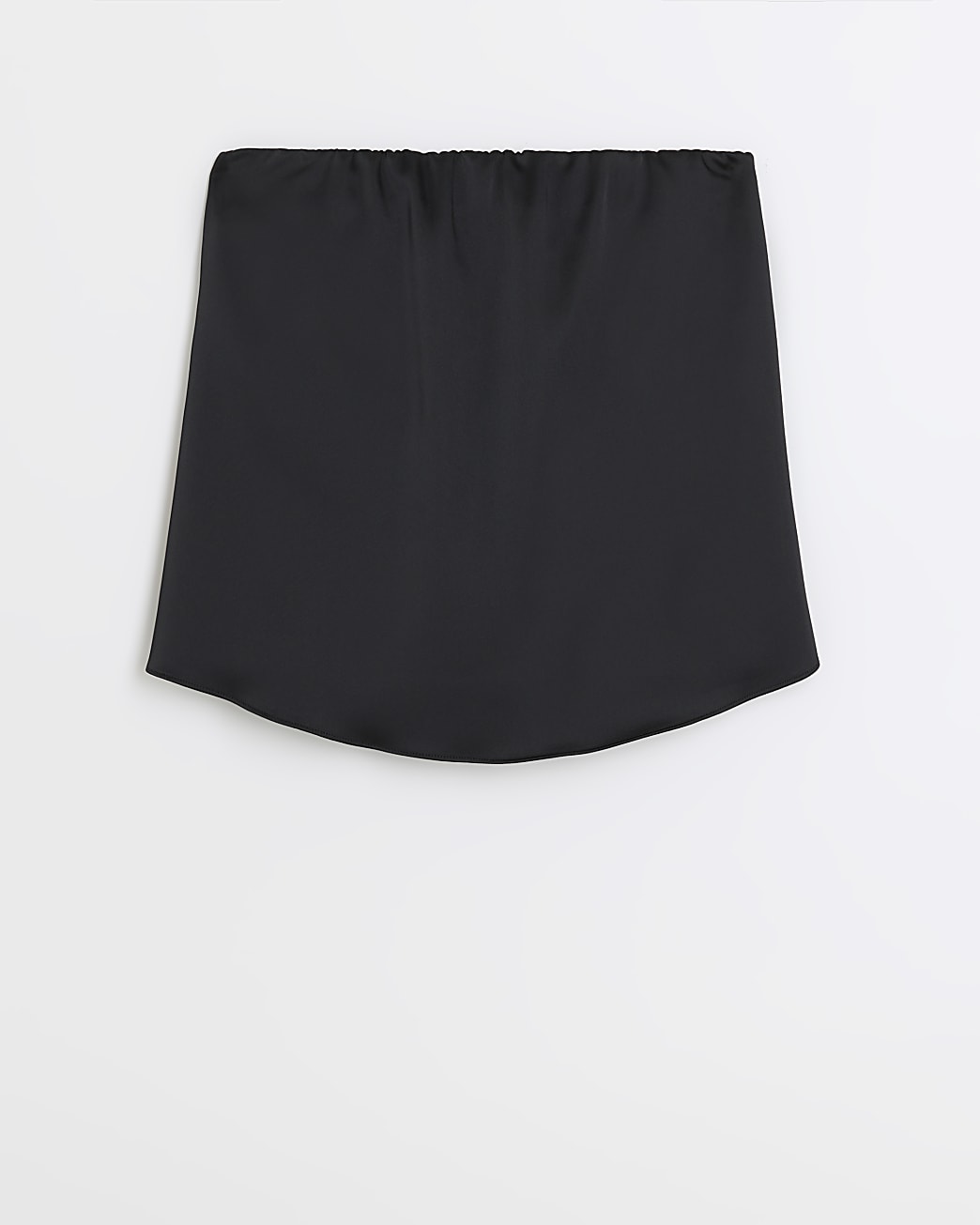 Black satin bandeau top