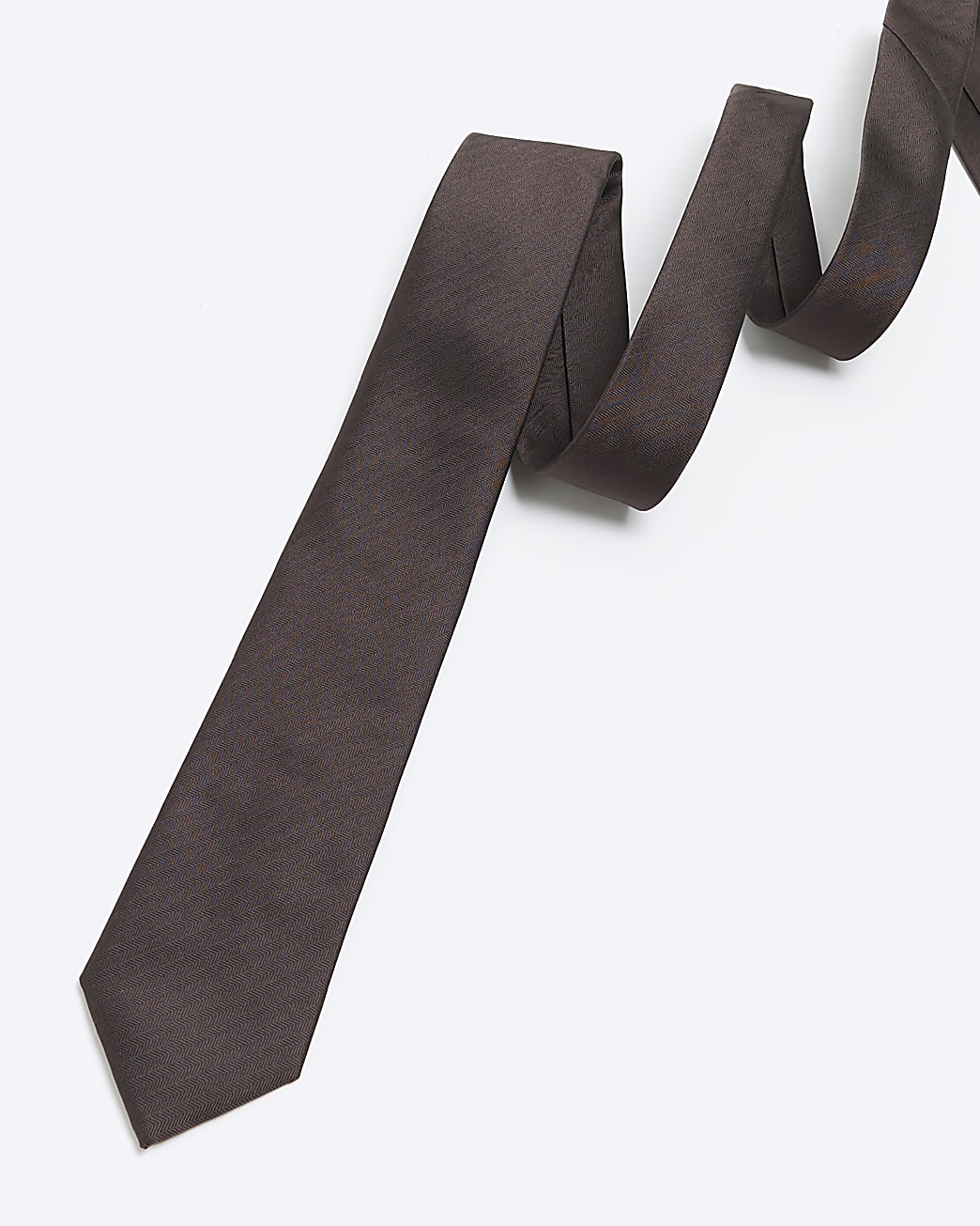 Dark red herringbone tie