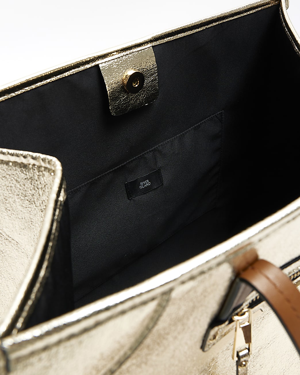 Gold metallic shopper bag