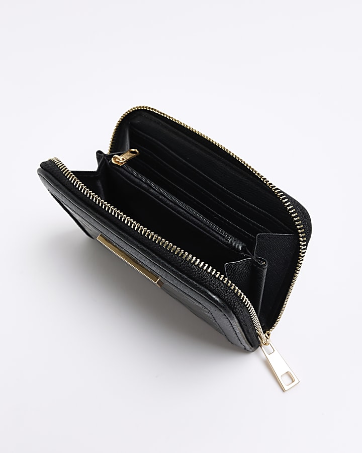 Black patent embossed RI purse