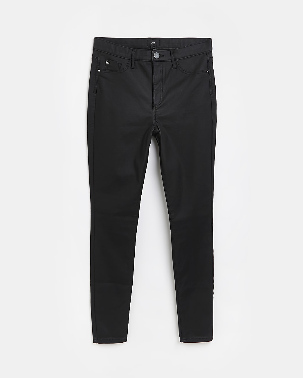 Black Molly coated mid rise skinny jeans