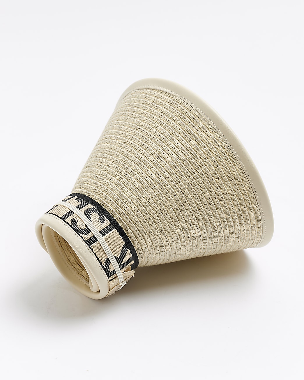 Beige and Black Visor Hat Set