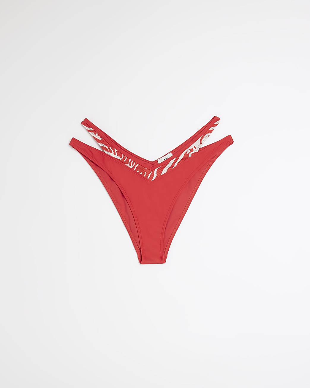 Red zebra high Leg bikini bottoms