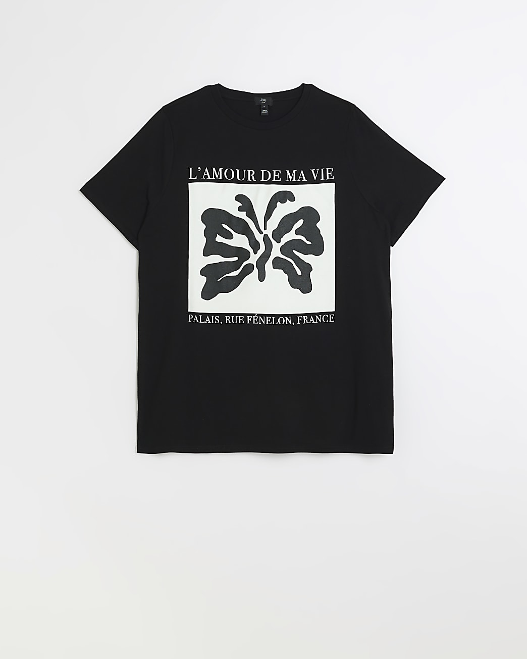 Plus black butterfly print t-shirt