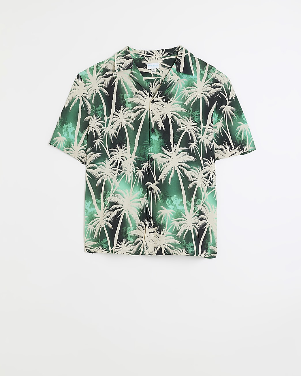 Green regular fit palm tree graphic shirt