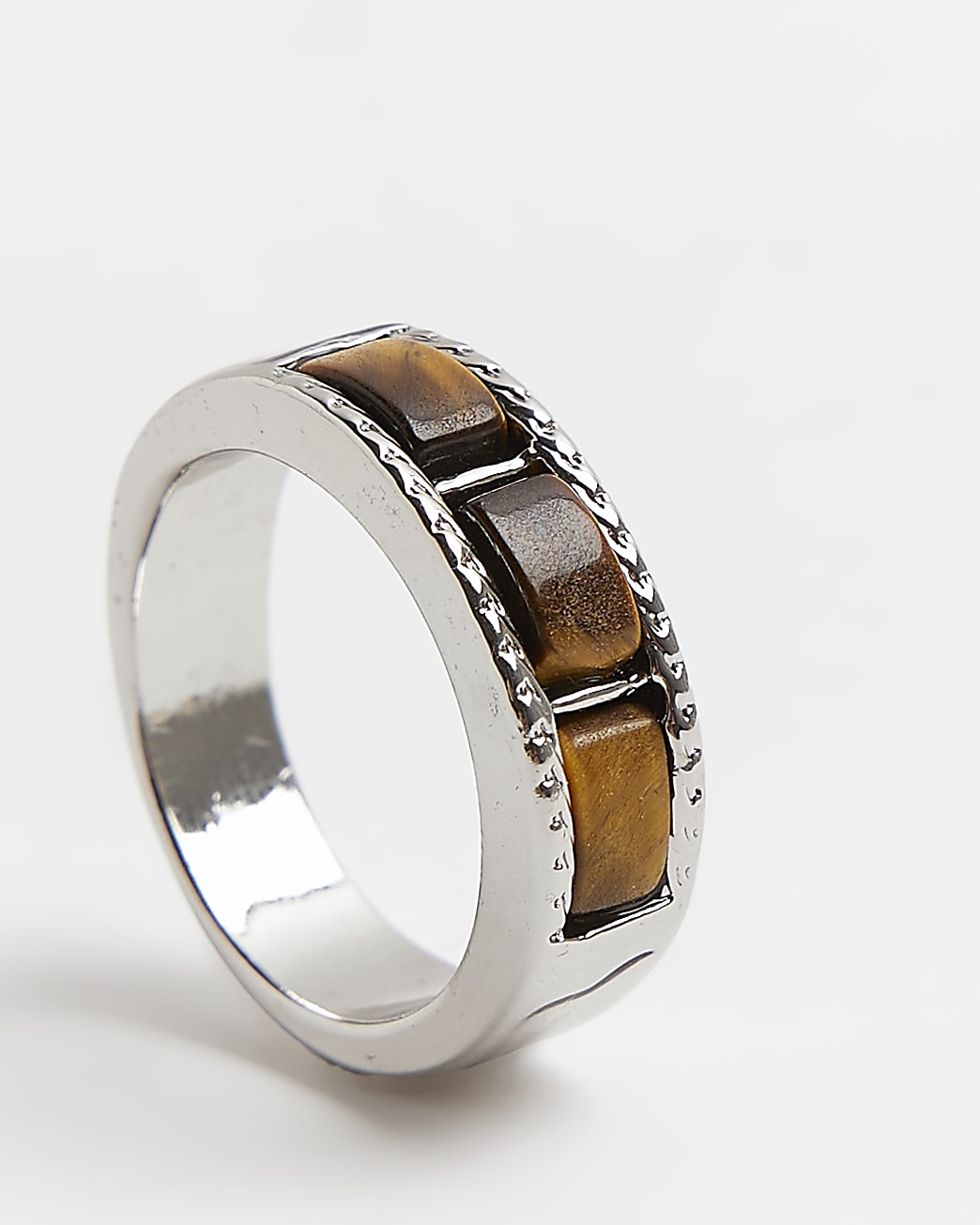 Brown stone detail ring