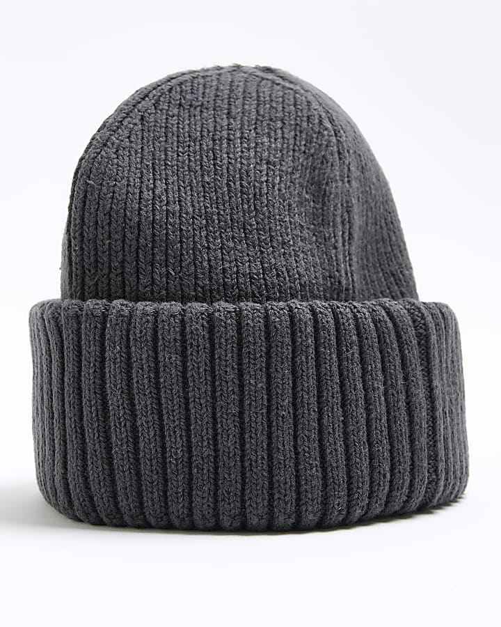 Grey knitted docker beanie