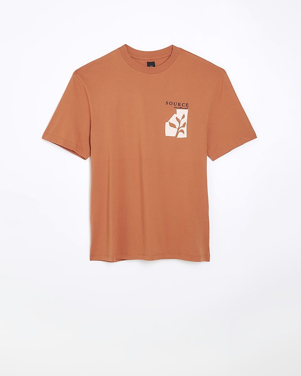 Rust regular fit graphic floral t-shirt