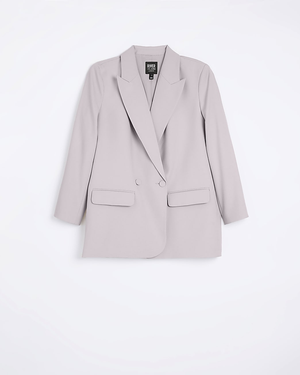 Grey double breasted relaxed blazer