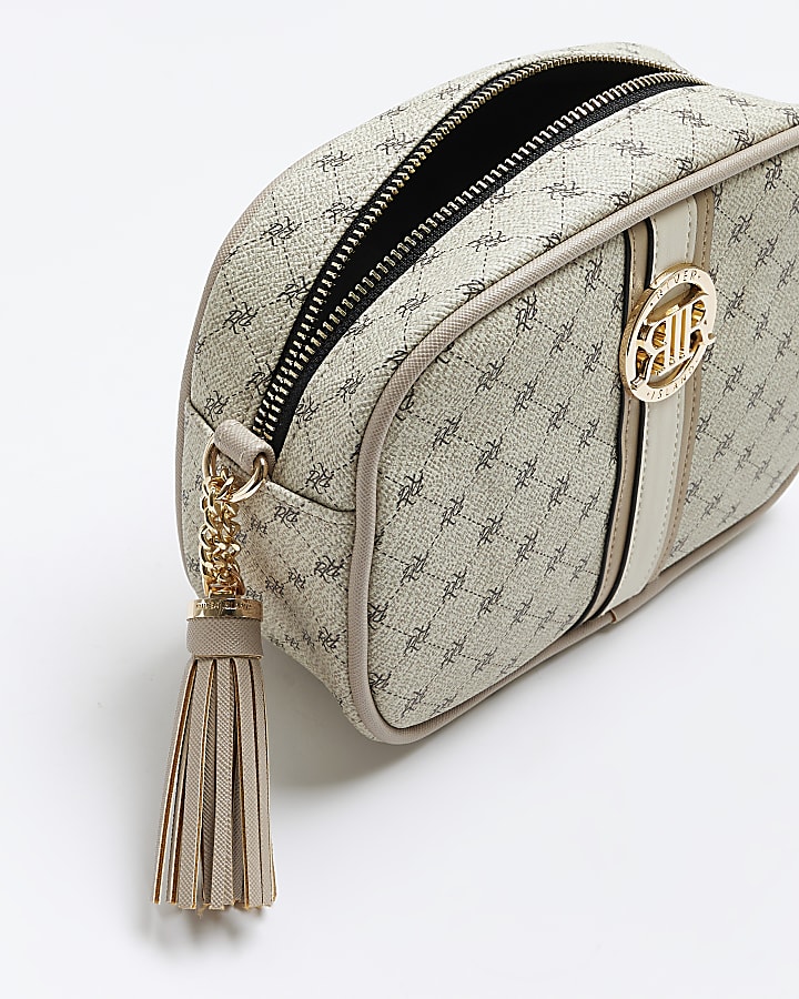 Grey RI monogram cross body bag