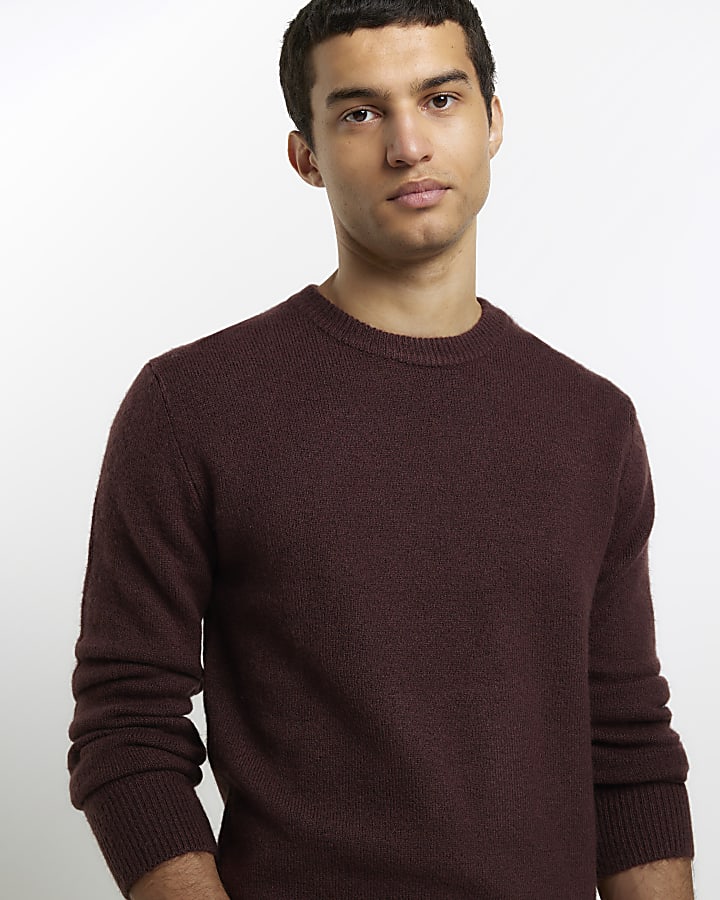 Brown knitted soft touch jumper