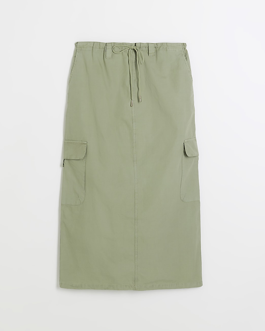Green cargo maxi skirt