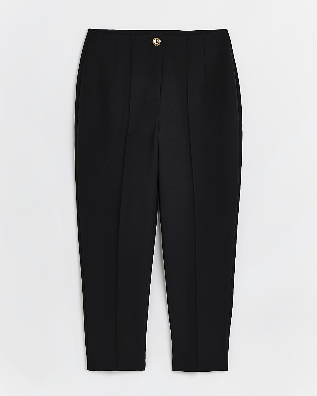 Plus black high waisted cigarette trousers