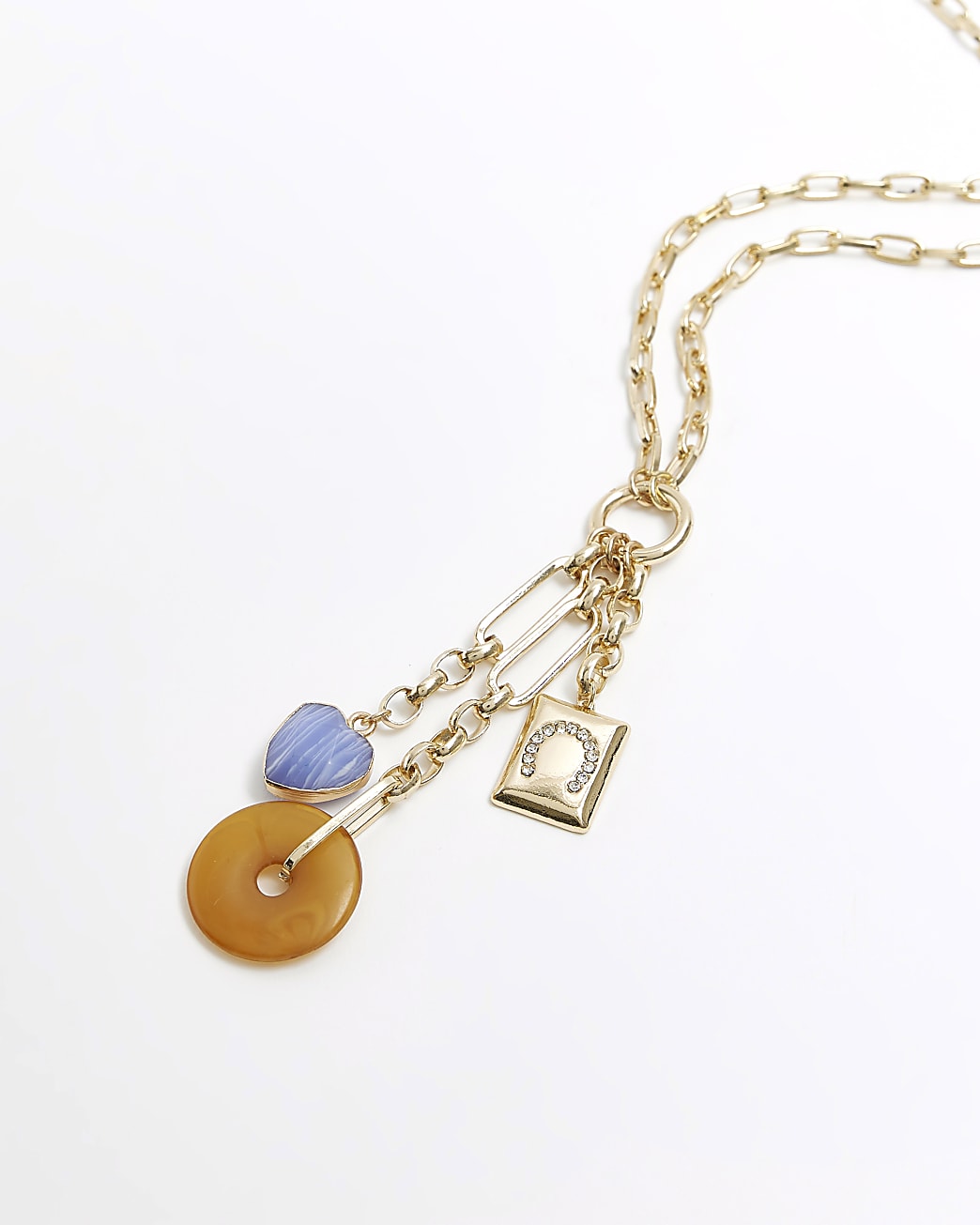 Brown charm necklace