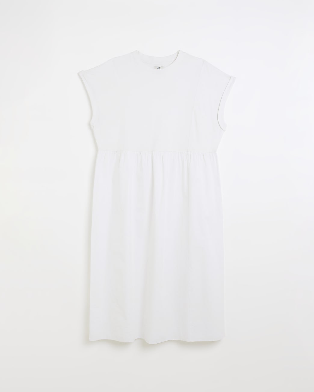 Plus white poplin t-shirt midi dress