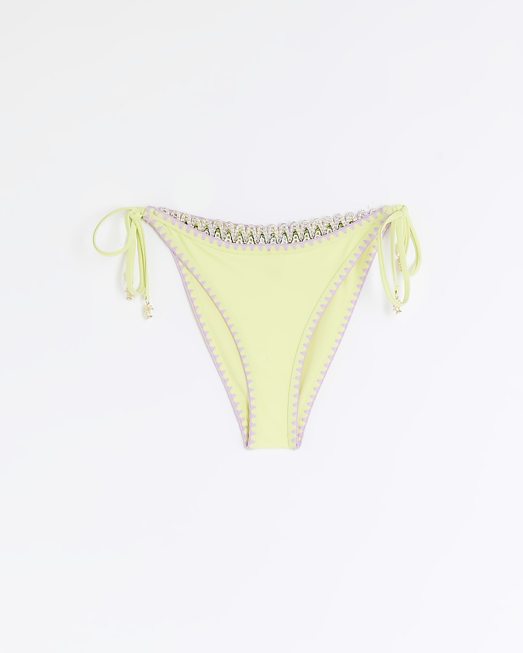 Lime green low rise stitch bikini bottoms