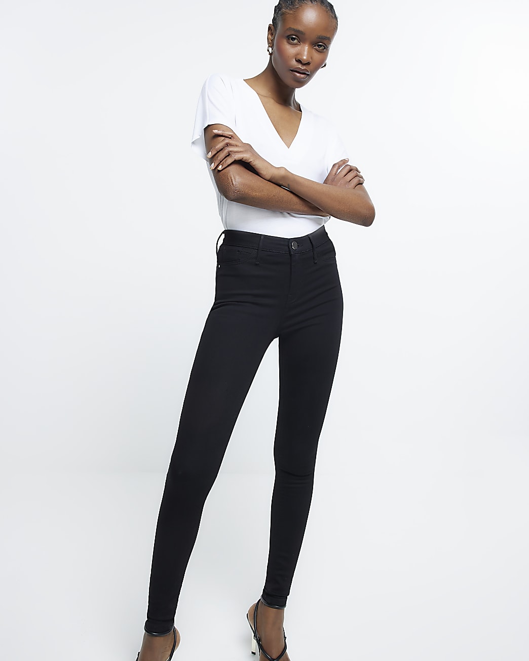 Black Molly Mid Rise Skinny Jeans