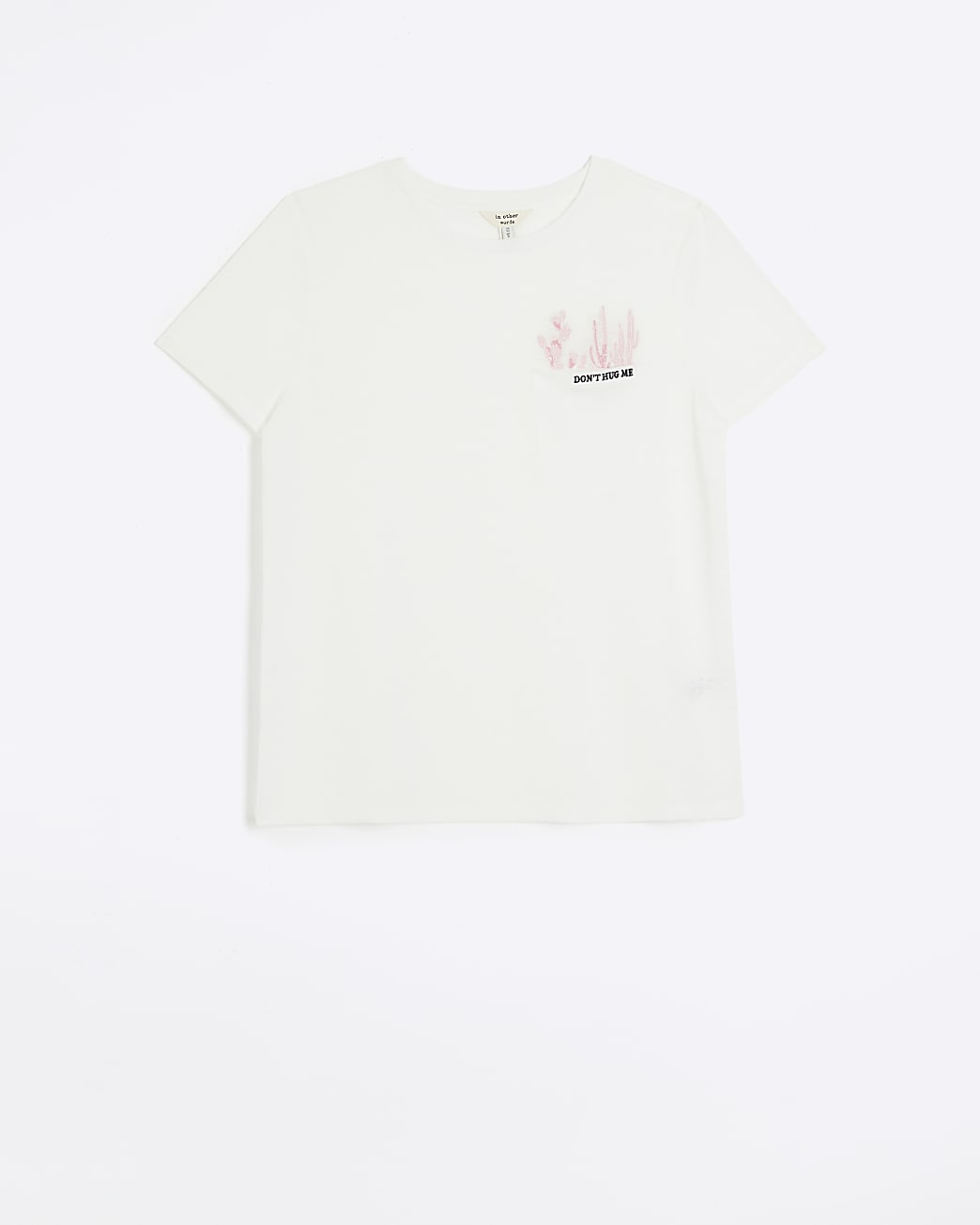 White embroidered pocket t-shirt