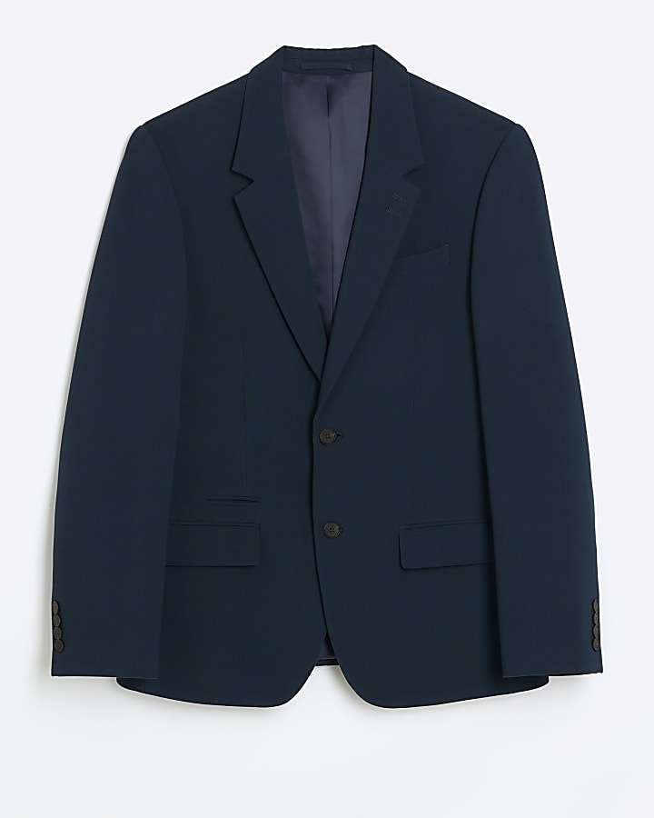Blue slim fit suit jacket