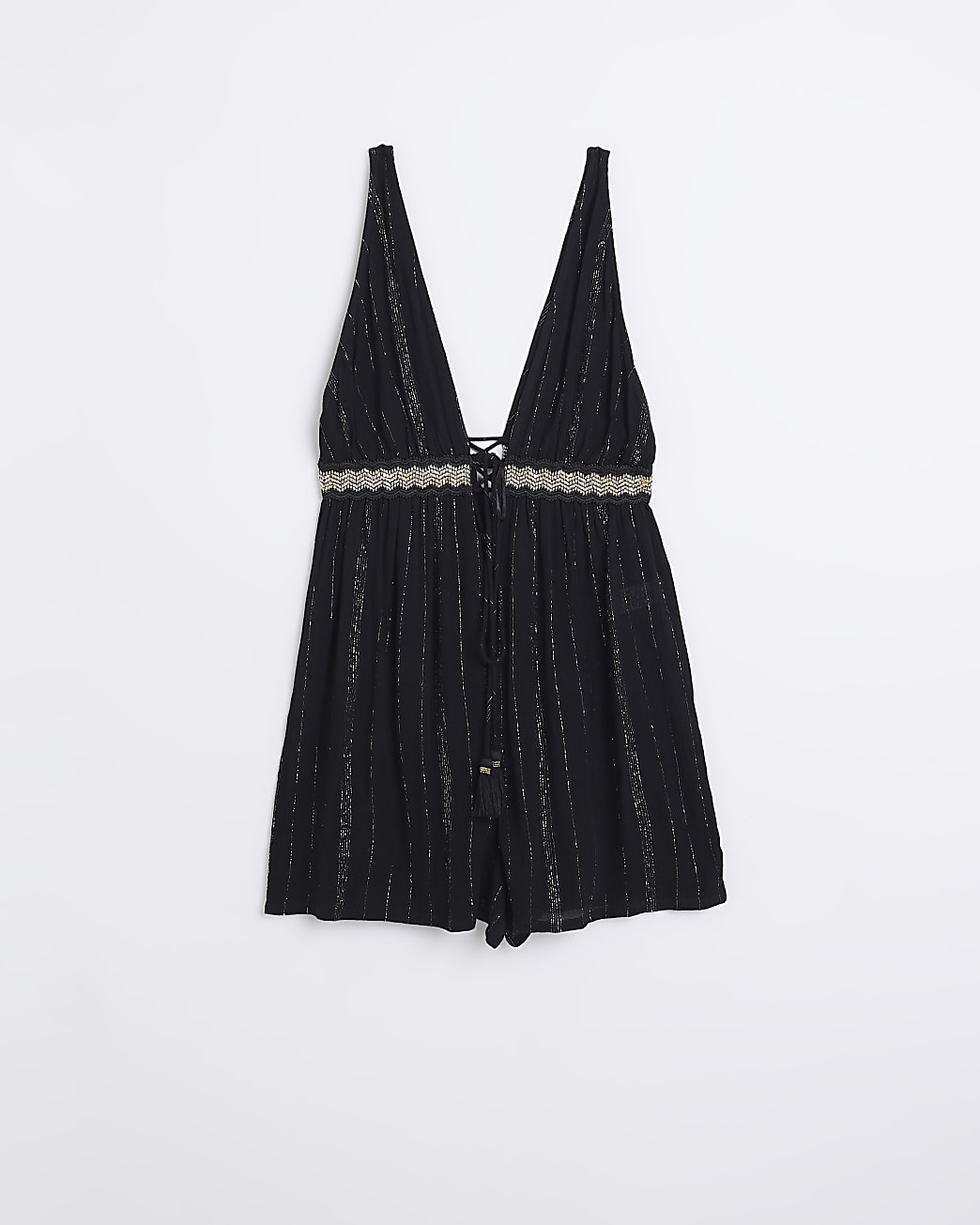 Black halter neck playsuit