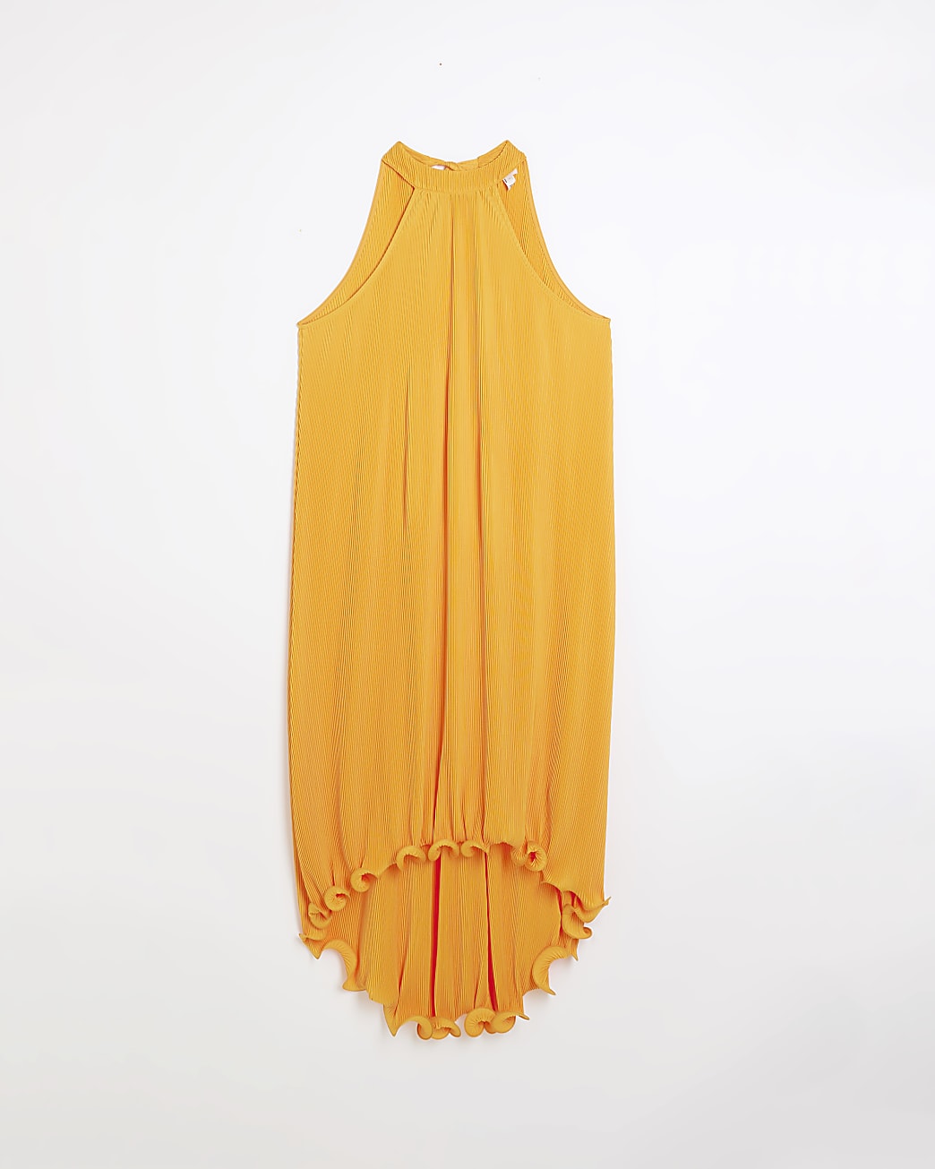 Orange halter neck midi dress