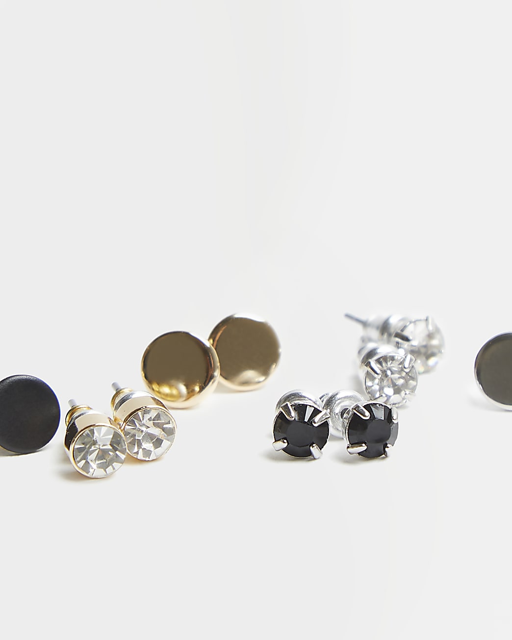 Silver colour multipack of 6 tunnel earrings