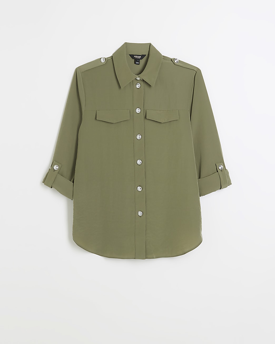 Green utility pocket shirt