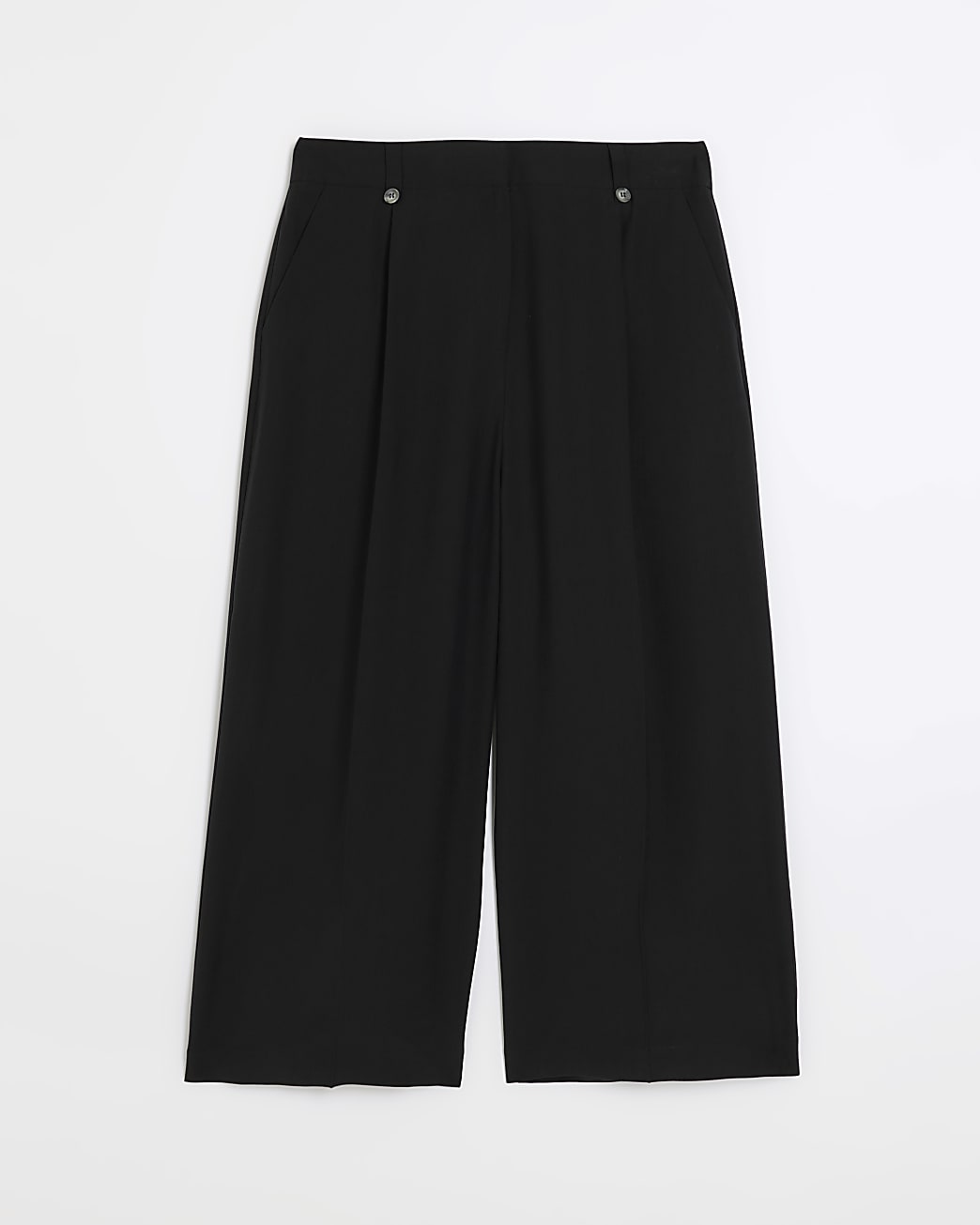 Black wide leg crop trousers